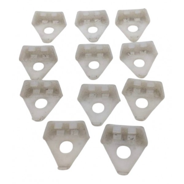 Kit Grampo Trava Trilho Banco Vw Gol G4 2003 2004 2005 2006 Branco