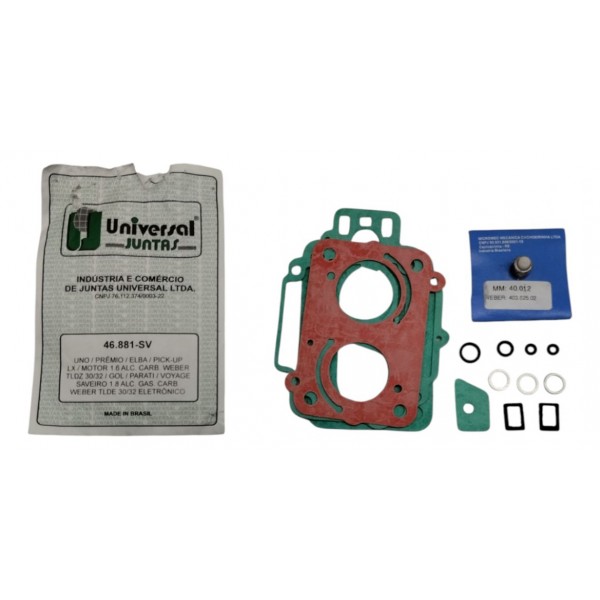 Jogo Junta Carburador Fiat Vw Gol Parati Elba Uno 1.6 1.8